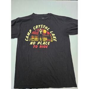 Mens Large Black Friday the 13th T Shirt Camp Crystal Lake